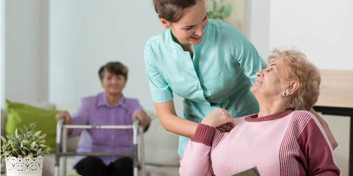 Senior Talking with her Nurse