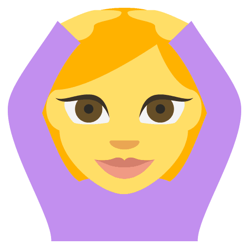 Cartoon female face with blonde hair and big eyes on purple background