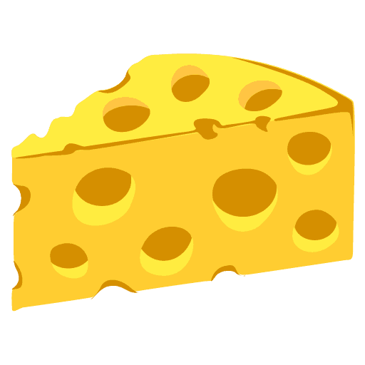 Illustration of a wedge of Swiss cheese with holes