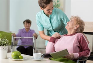 Senior Talking with her Nurse