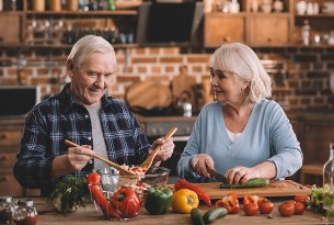 Seniors Making Healthy Food