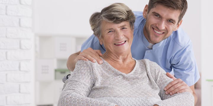 Happy Senior with Caregiver