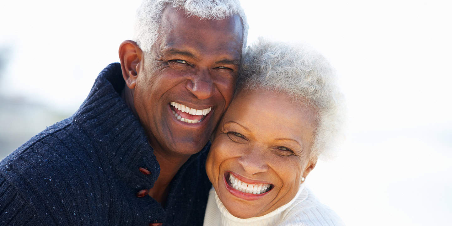 Laughing senior couple on a date