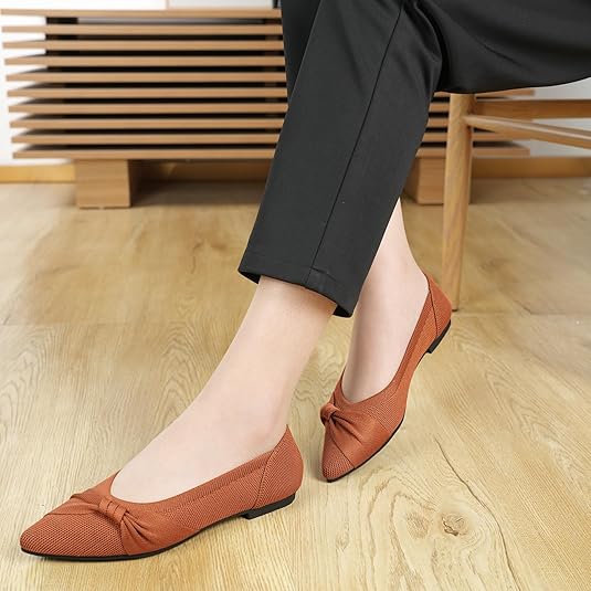 Cute women's dressy flats with seniors with memory foam and cushioned heel