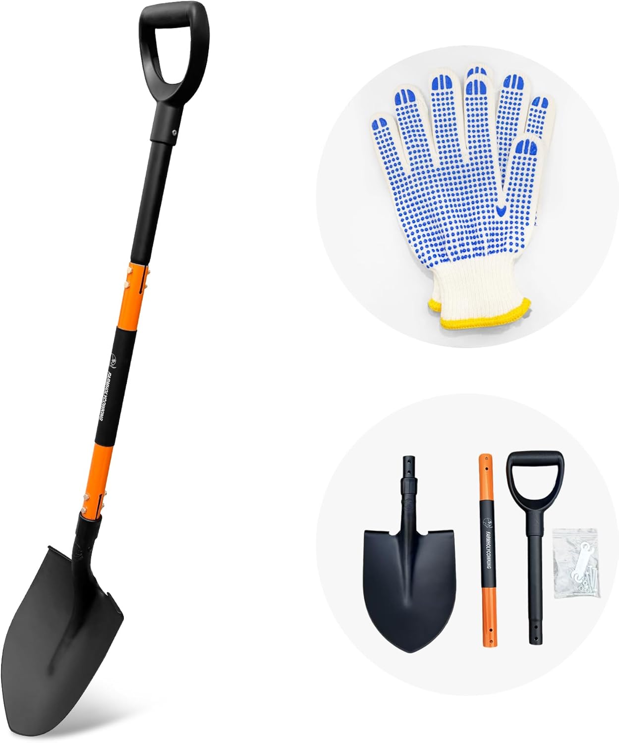 Extra-long-handled ergonomic shovel for elderly
